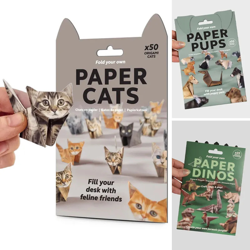 Art Craft Cat - Kreatives DIY-Papierkatzen-Set, 50 Blatt, DIY-Origami-Papier, handgemachtes