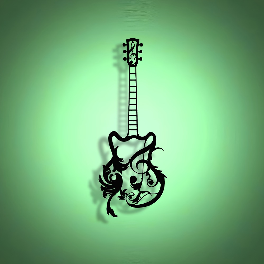 Art Craft Cafe - CIFbuy Wandkunst aus geschmiedetem Metall, Gitarre,