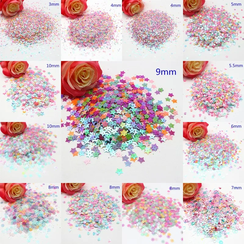 Light Art And Craft - 3-10mm Licht Mix Farbe Pailletten Pvc