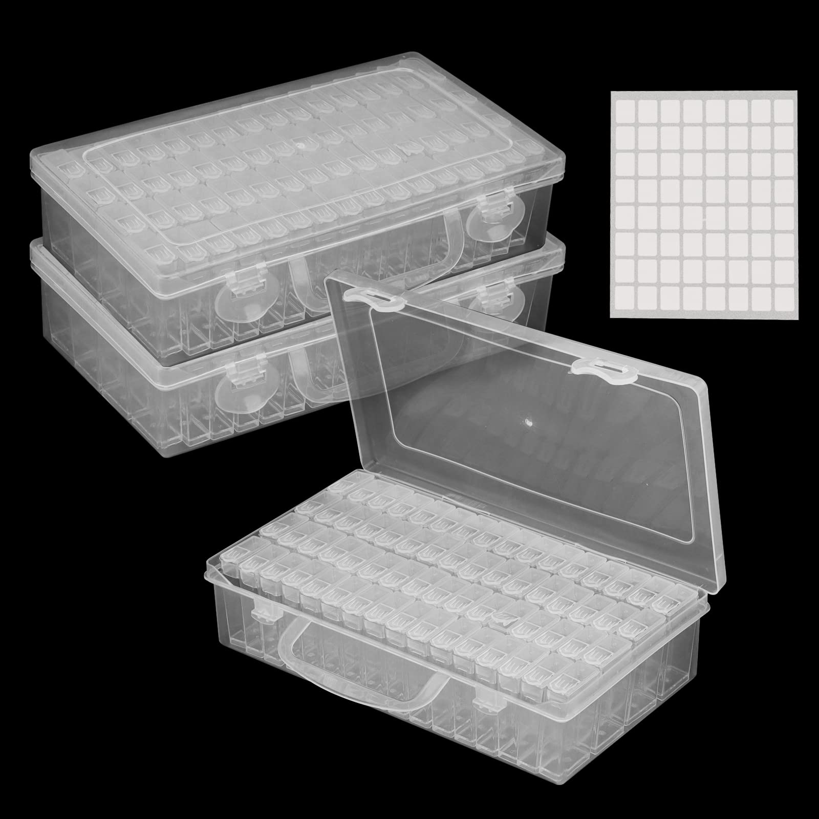 Art Craft Bag - 4er-Pack 64-Fächer Diamant-Aufbewahrungsbehälter, Kunsthandwerk Stapelbare Perlenbox