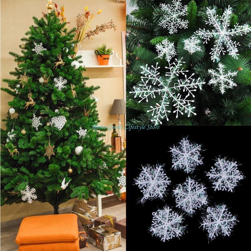Art And Craft Xmas Tree - E74E Weihnachten Schneeflocke Ornamente 6 Stück