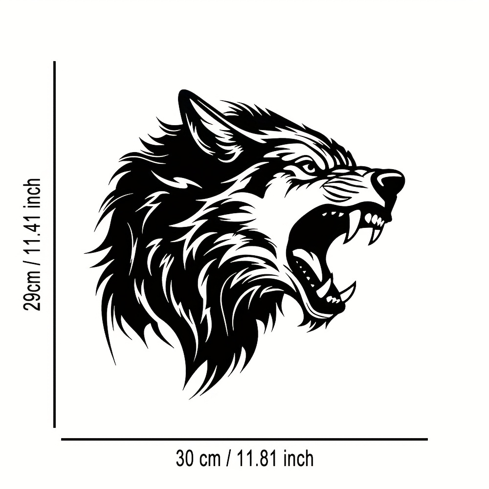 Art Craft Cafe - CIFBUY Wolfskopf-Wandkunst aus Metall, abstraktes Eisenhandwerk,