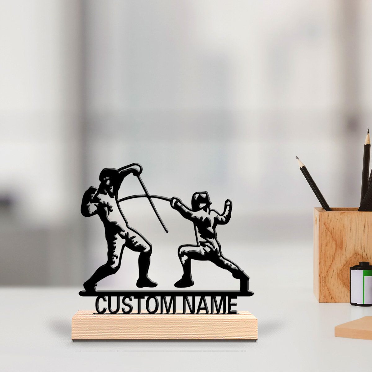Art Craft Wood - 1 Stück Moderne Zaun-Dekoration mit Personalisiertem