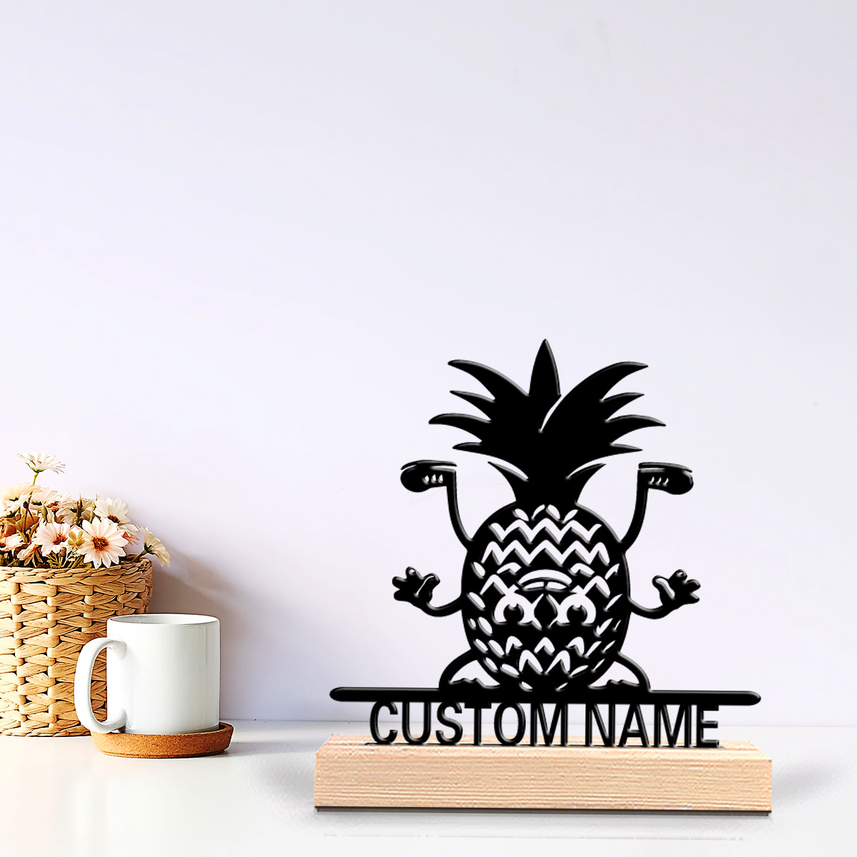 Art Craft Wood - 1 Stück Modische Ananas-Bleistatue mit individuellem