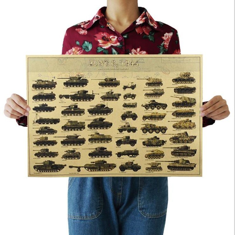 Art Craft Cafe - 51x35cm Vintage Weltkrieg II Tanks Poster