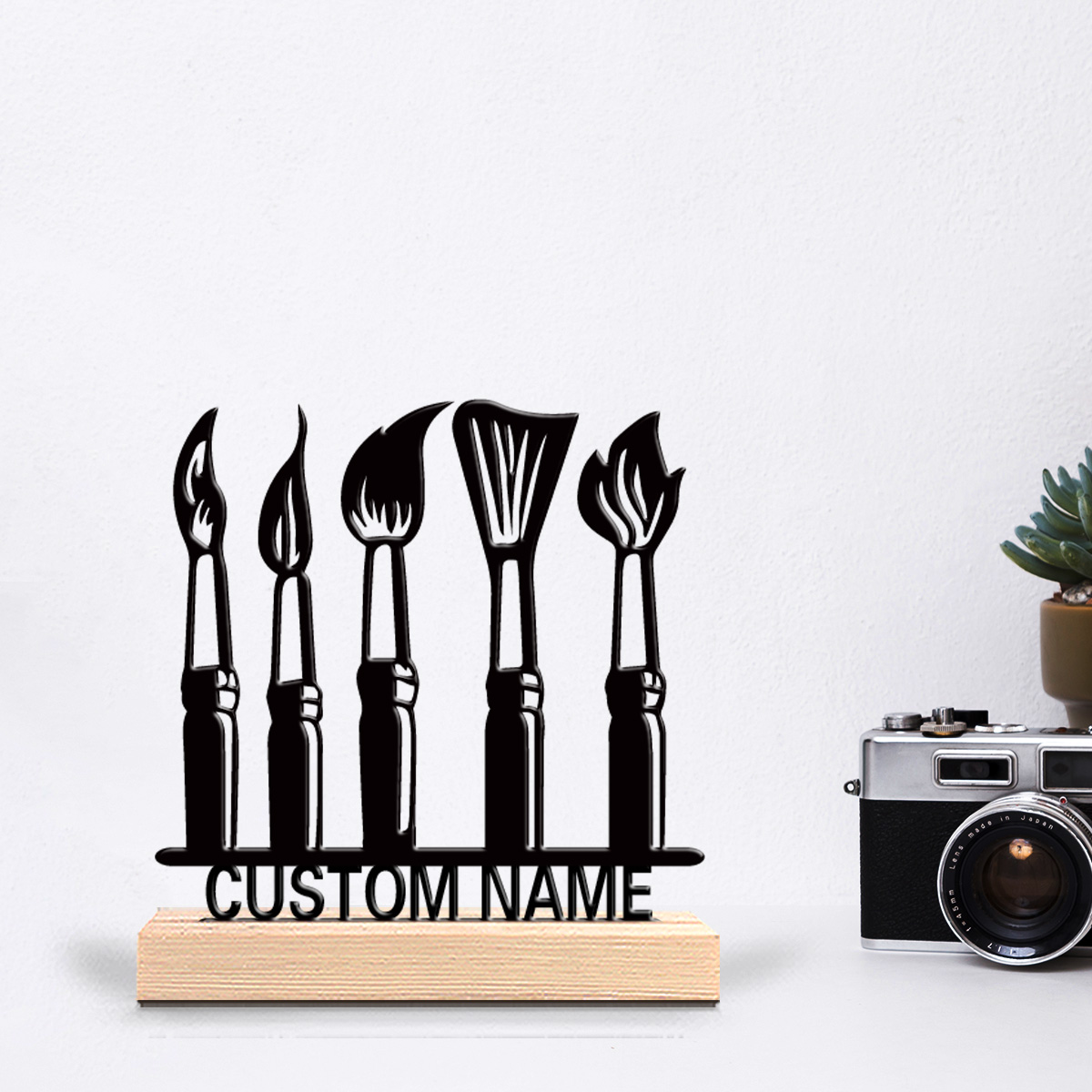 Art Craft Wood - 1 Stück Tischdeko: Personalisierte Metallstatue mit