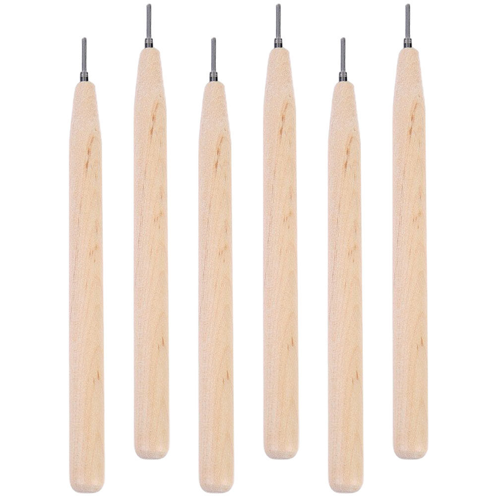 Art Craft Wood - 6-teiliges Papier-Quilling-Stift-Set mit Schlitz-Metallspitze und Holzgriff,