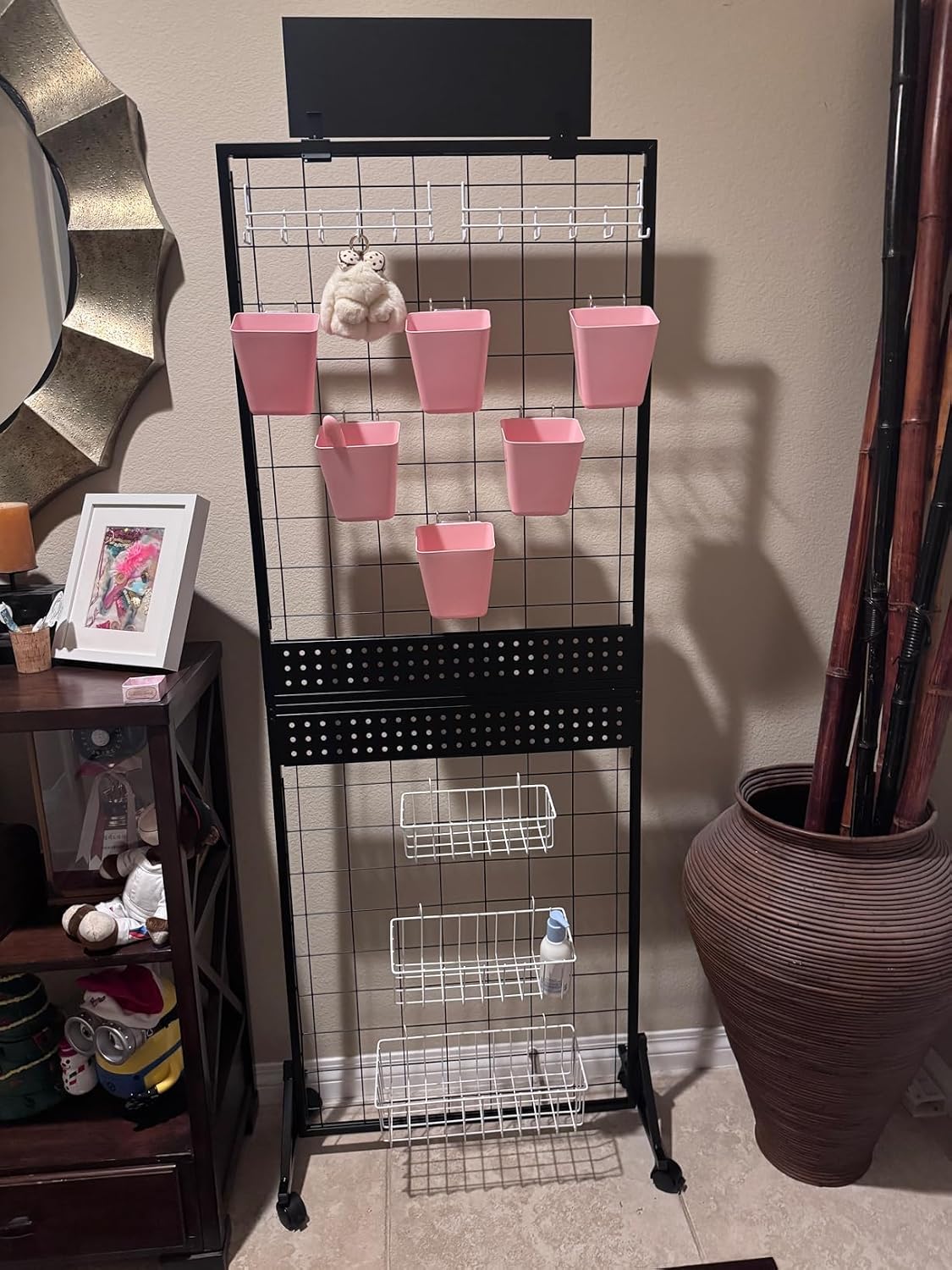 Art Craft Board - Beweglicher 3-in-1 Gridwall-Präsentationsständer mit Rollen, 2'