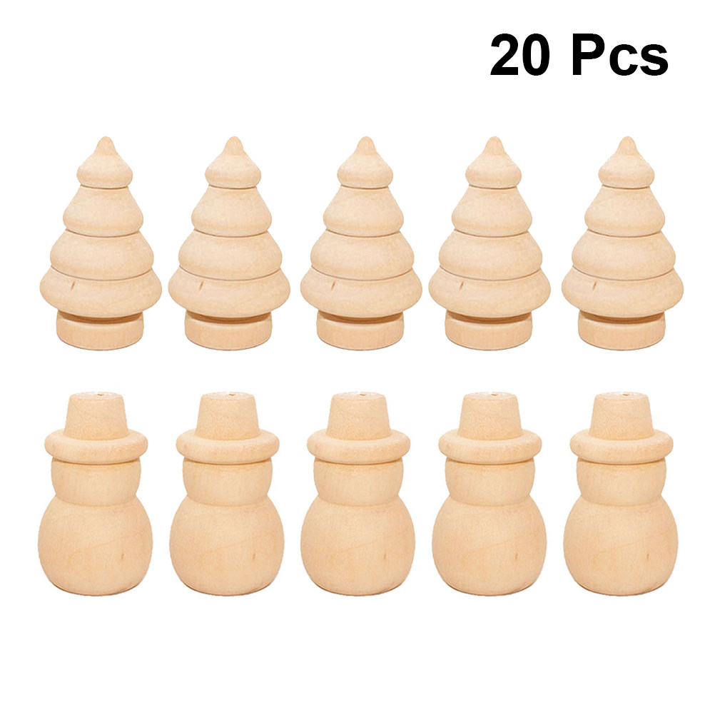 20 Stück DIY-Malerei-Holzornam – Art And Craft Xmas Tree Bewertung und Preis